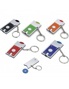 PORTACHIAVI MULTIFUNZIONE CON DISCO IN PLASTICA PER CARRELLO SPESA