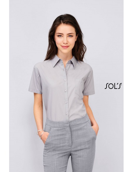CAMICIA DONNA MANICA CORTA POPELINE