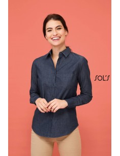 CAMICIA DONNA IN DENIM MANICA LUNGA