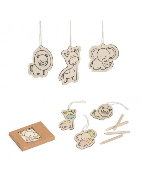 SET DI 3 SAGOME IN LEGNO DA COLOARE
