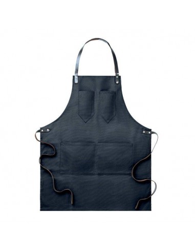 Grembiule in canvas con dettagli in pelle