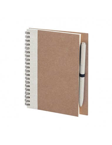 NOTES IN SPIRALE E PENNA IN PAGLIA DI FRUMENTO