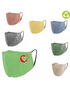 Mascherina 3 strati in cotone riciclato