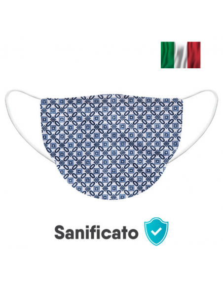 Mascherina fantasia  100%cotone made in italy