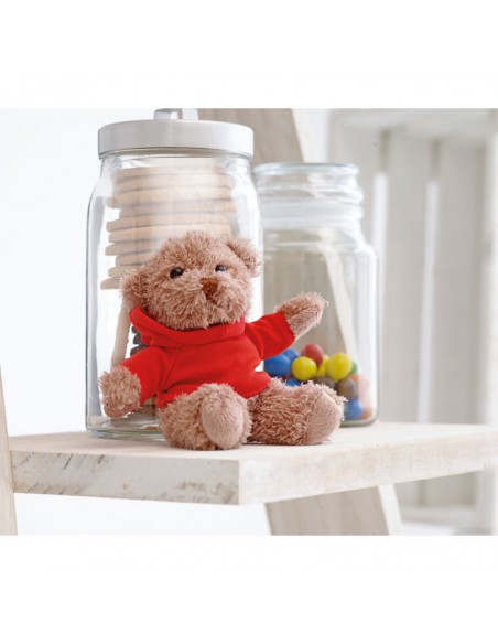 PELUCHE ORSACCHIOTTO CON T-SHIRT CON CAPPUCCIO