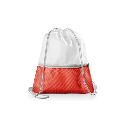 SACCA ZAINO CON TASCA FRONTALE IN MESH CHIUSA DA ZIP