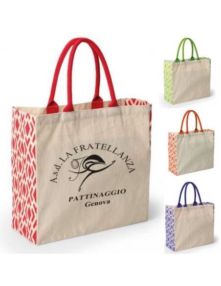 BORSA MARE  IN CANVAS E MANICI IN CORDA