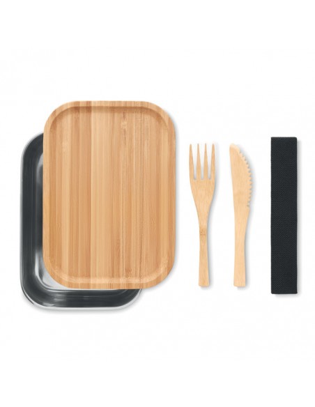 PORTAPRANZO IN ACCIAIO INOSSIDABILE E COPERCHIO IN BAMBOO