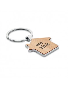 Portachiavi casetta in lega di zinco e bamboo