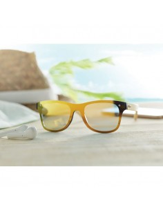 OCCHIALI DA SOLE IN BAMBOO CON LENTI SPECCHIATE IN ALL OVER