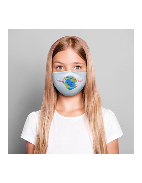 Mascherina riutilizzabile in PET riciclato adulto o baby