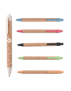Penna a sfera con particolari  in sughero