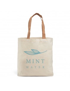SHOPPER IN COTONE CON MANICI IN SUGHERO
