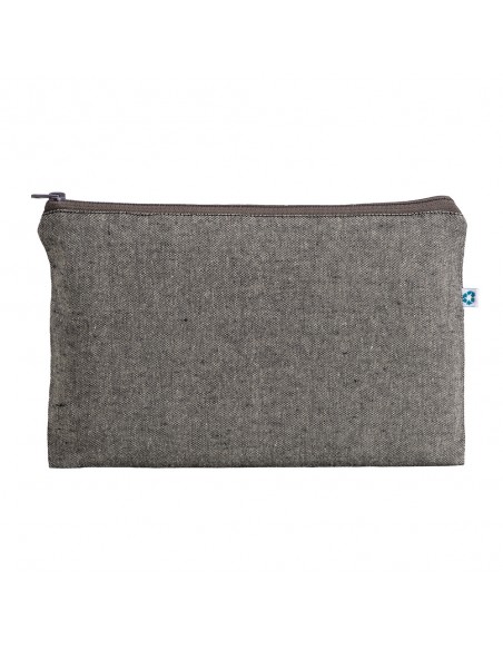 Beauty case in cotone riciclato con zip 150 gr