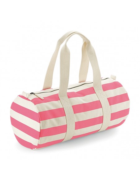 Borsone a strisce 100% canvas pettinato