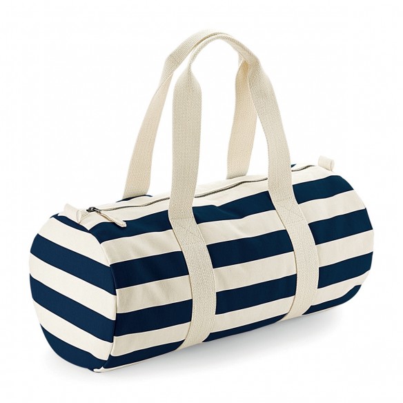 Borsone a strisce 100% canvas pettinato