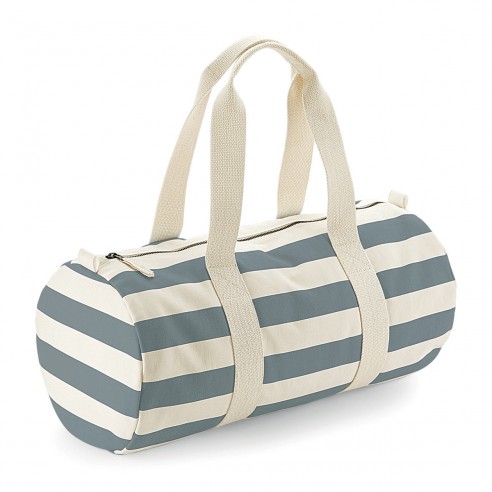 Borsone a strisce 100% canvas pettinato