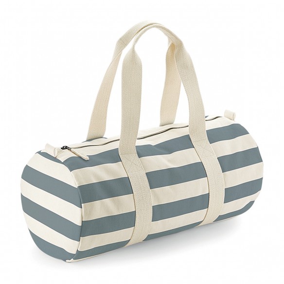 Borsone a strisce 100% canvas pettinato