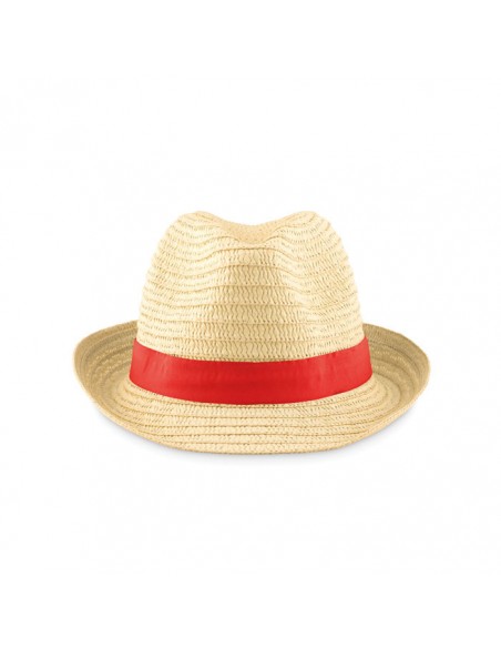 Cappello in paglia con fascia brandizzata