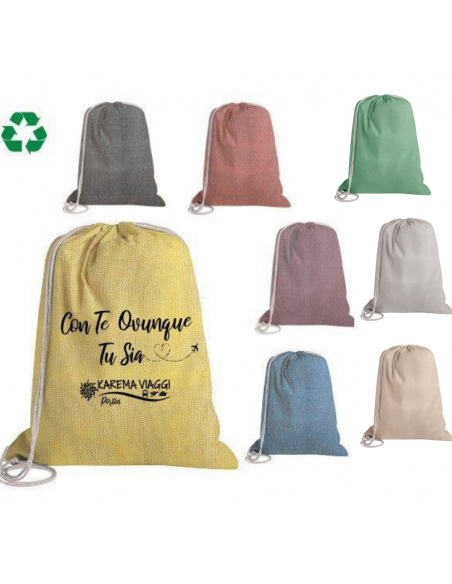 SACCA ZAINO 100% COTONE RICICLATO