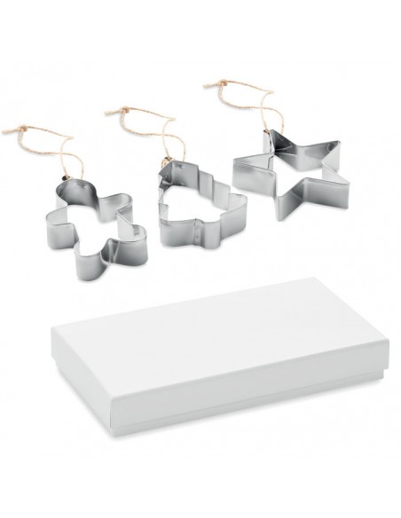 Set di 3 tagliabiscotti in acciaio inox