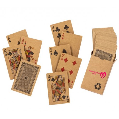 Mazzo di 54 carte da gioco in scatola in carta riciclata