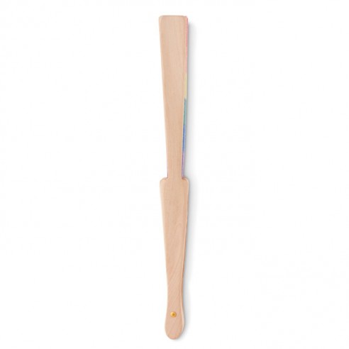 Ventaglio arcobaleno con aste in legno