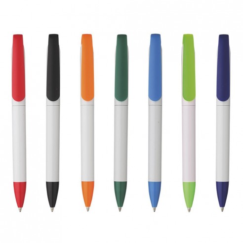 Penna a sfera in plastica scatto rotante