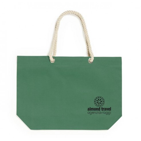 Borsa mare in cotone con manici in yuta