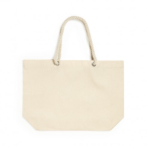 Borsa mare in cotone con manici in yuta