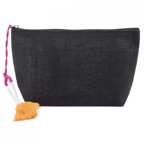 Pochette in juta laminata con zip e...