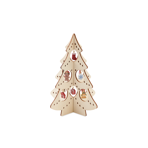 Alberello in legno con 10 decorazioni...