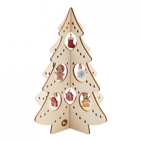 Alberello in legno con 10 decorazioni...