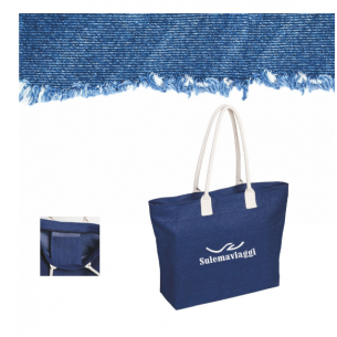Borsa mare in denim con...
