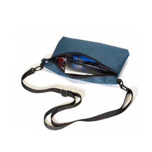 Portadocumenti con tracolla in jeans...