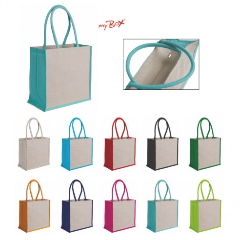 Borsa mare in juta e cotone cm 36x36x20