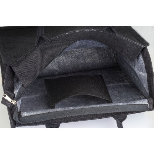 Borsa in juta con zip cm 34x39x19