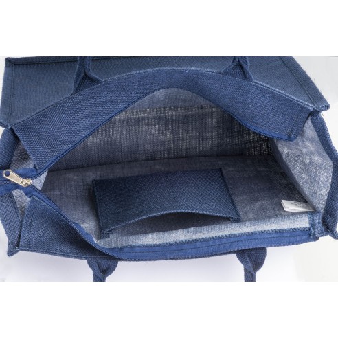 Borsa in juta con zip cm 34x39x19