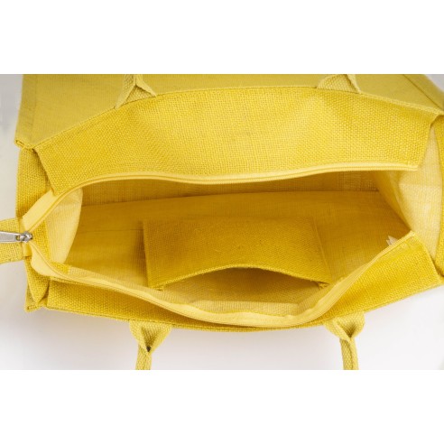 Borsa in juta con zip cm 34x39x19