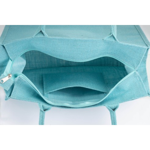 Borsa in juta con zip cm 34x39x19