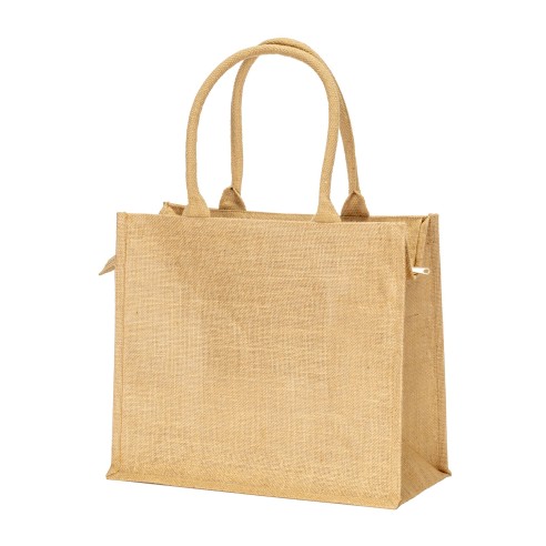 Borsa in juta con zip cm 34x39x19