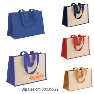 Borsa mare in juta e cotone...