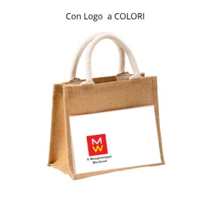 Mini borsa in juta con...