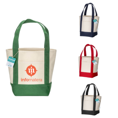 Borsa mare in cotone con tasca...