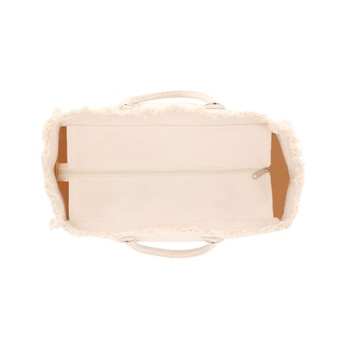 Borsa Mare in Robusto Cotone e Frange...