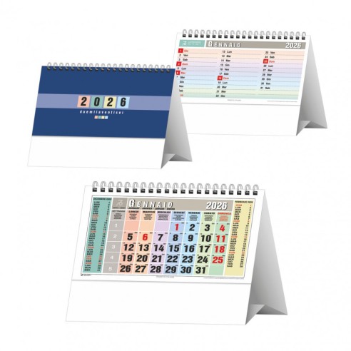 Calendario multicolor trimestrale