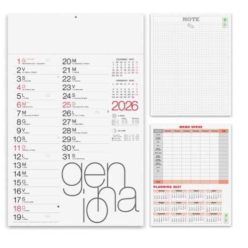 Calendario olandese mensile 12 fogli