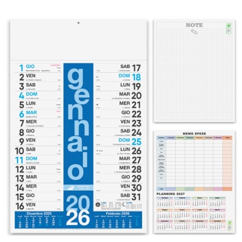 Calendario olandese multicolor 12 fogli