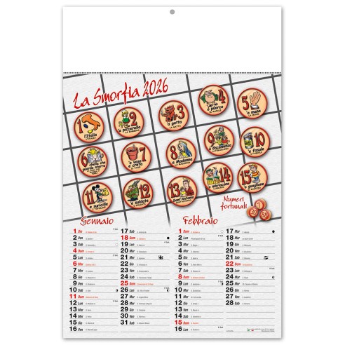 CALENDARIO "LA SMORFIA" 6 FOGLI CM32X50