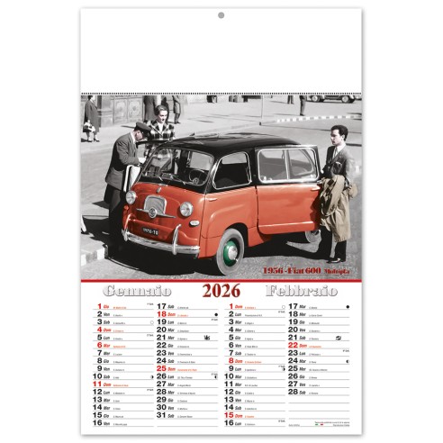 Calendario auto mitiche 6 fogli cm32x48